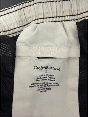 Board Shorts - Croft & Barrow- Black & White Tropical Print - Men’s Size L